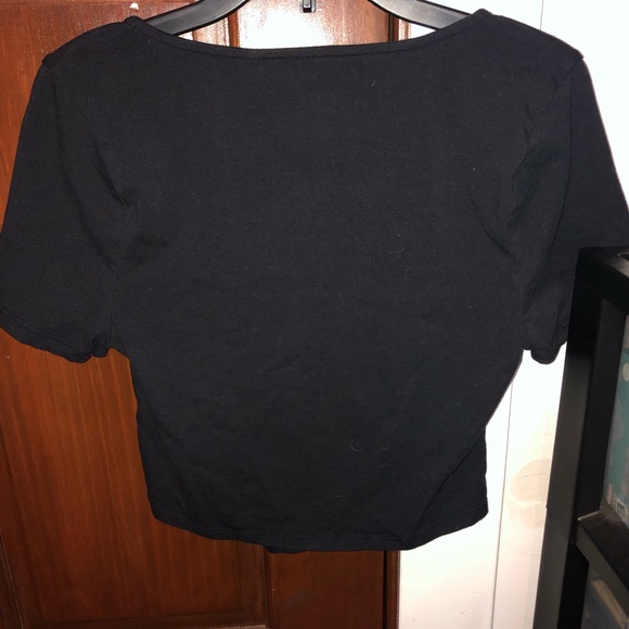 Black corset inspired Pacsun shirt with square neck | size: M | Crop top - Picture 2 of 2
